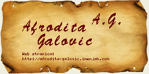Afrodita Galović vizit kartica